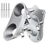 AJHXZMFC Flag Pole Holder for Outside House 1'' Heavy Duty Flag Pole Mounting Bracket Silver 2 Position Aluminum Flagpole Holder for Heavy Winds Wall Mount with Hardware (1, Silver)