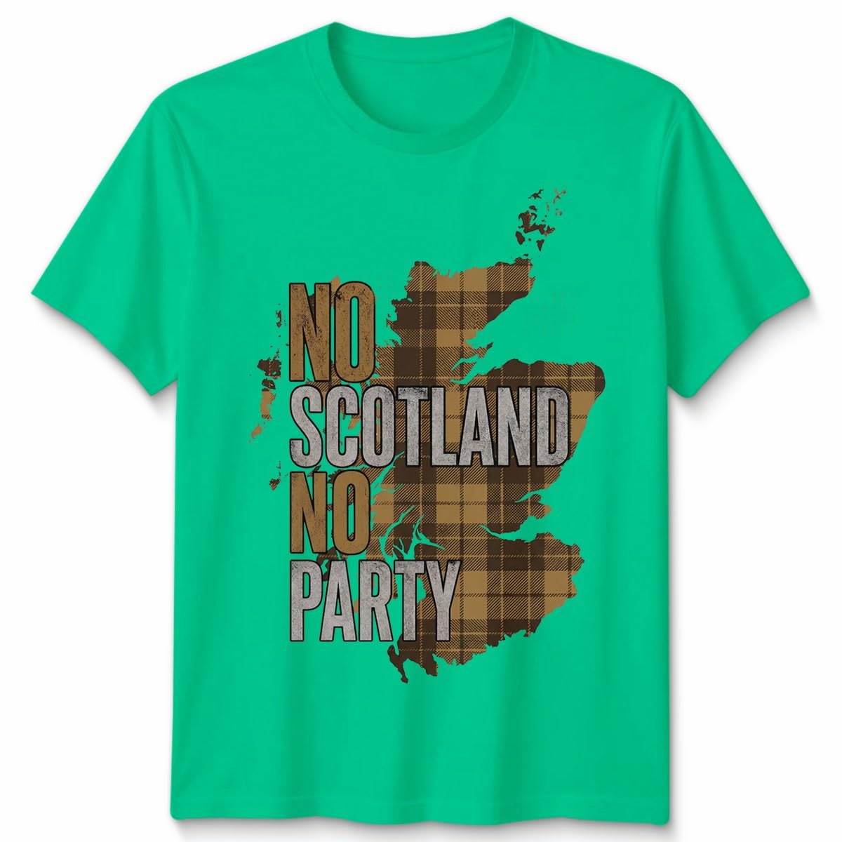 ATTAR APPAREL No Scotland No Party Unisex Football T Shirt Scottish Flag Soccer Fans Navy Gold Scotland Slogan Graphic Tee Unisex 3XL — image 1