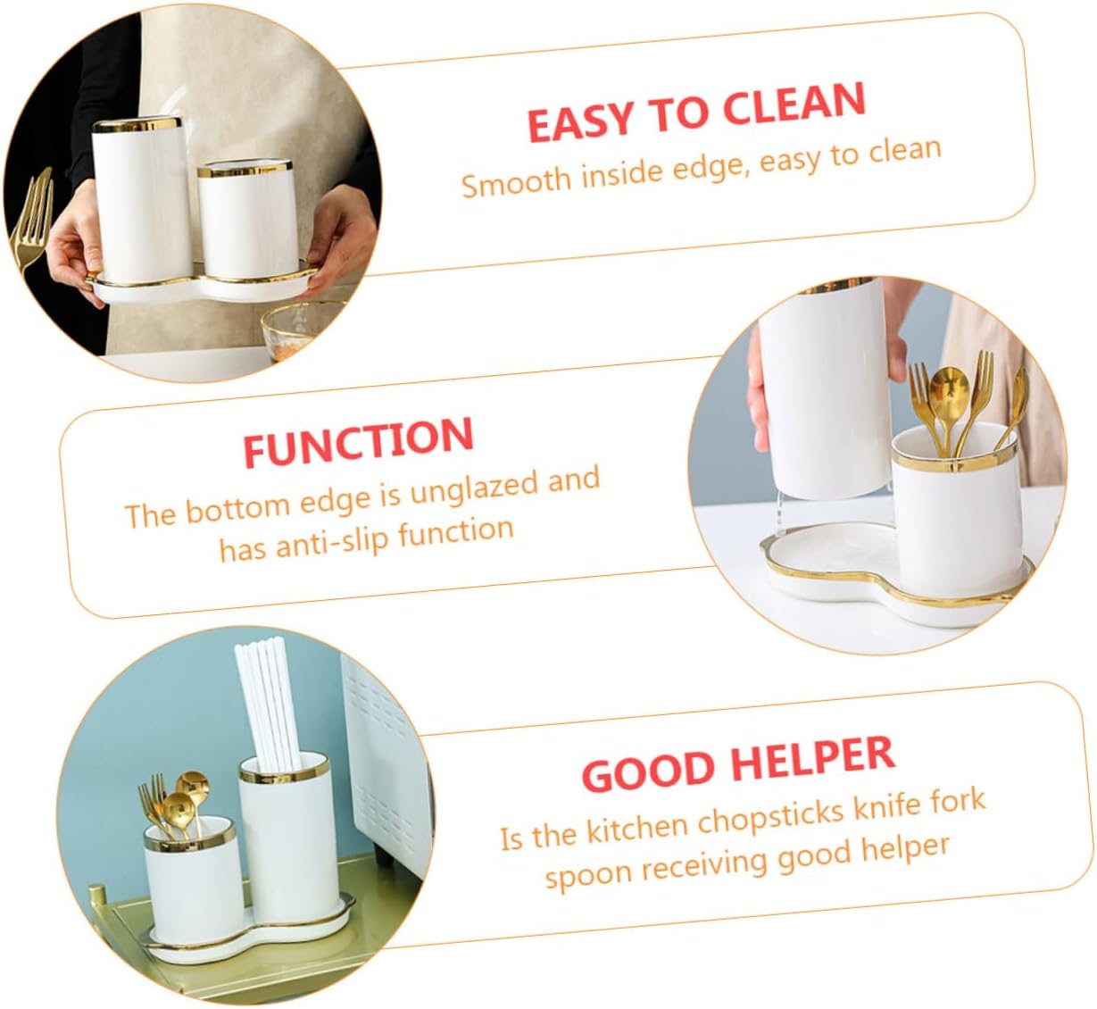 Ciieeo Farmhouse Style Silverware Cutlery for Countertop Chopsticks Storage Kitchen Supply Organizer