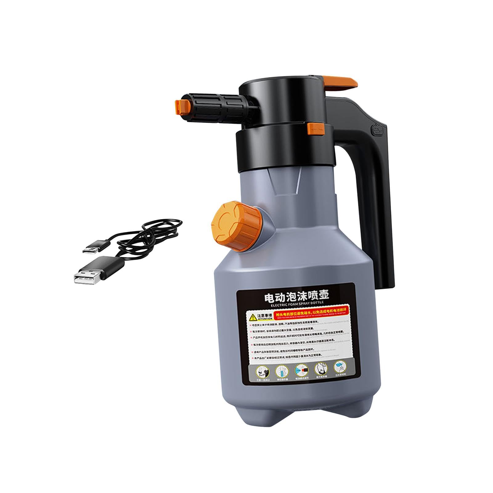 Oshhni Pulverizador de Espuma Recargable de 2L, Dispositivo automático para Limpieza, Gris