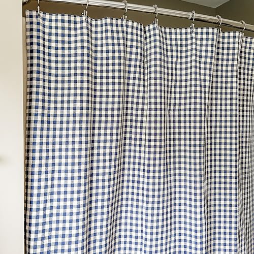 Piper Classics Doylestown Check Shower Curtain, 72" x 72", Blue