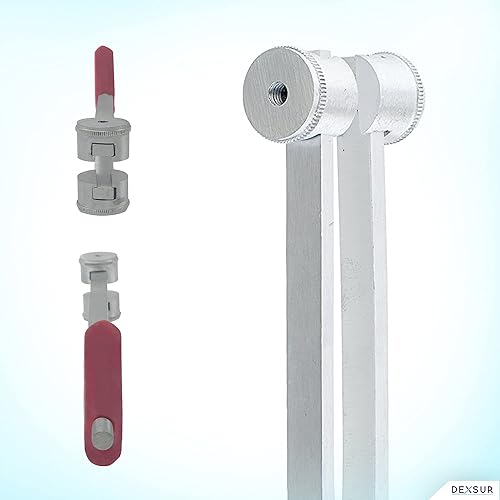 Miniatura 7 de DEXSUR Aleación de aluminio combinada de la horquilla del ajuste del martillo del reflejo del grado médico, uno 2 en 1, 256 herzios que sintoniza la