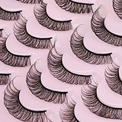 Newcally Russian Style Faux Mink Wispy Lashes #TOP18