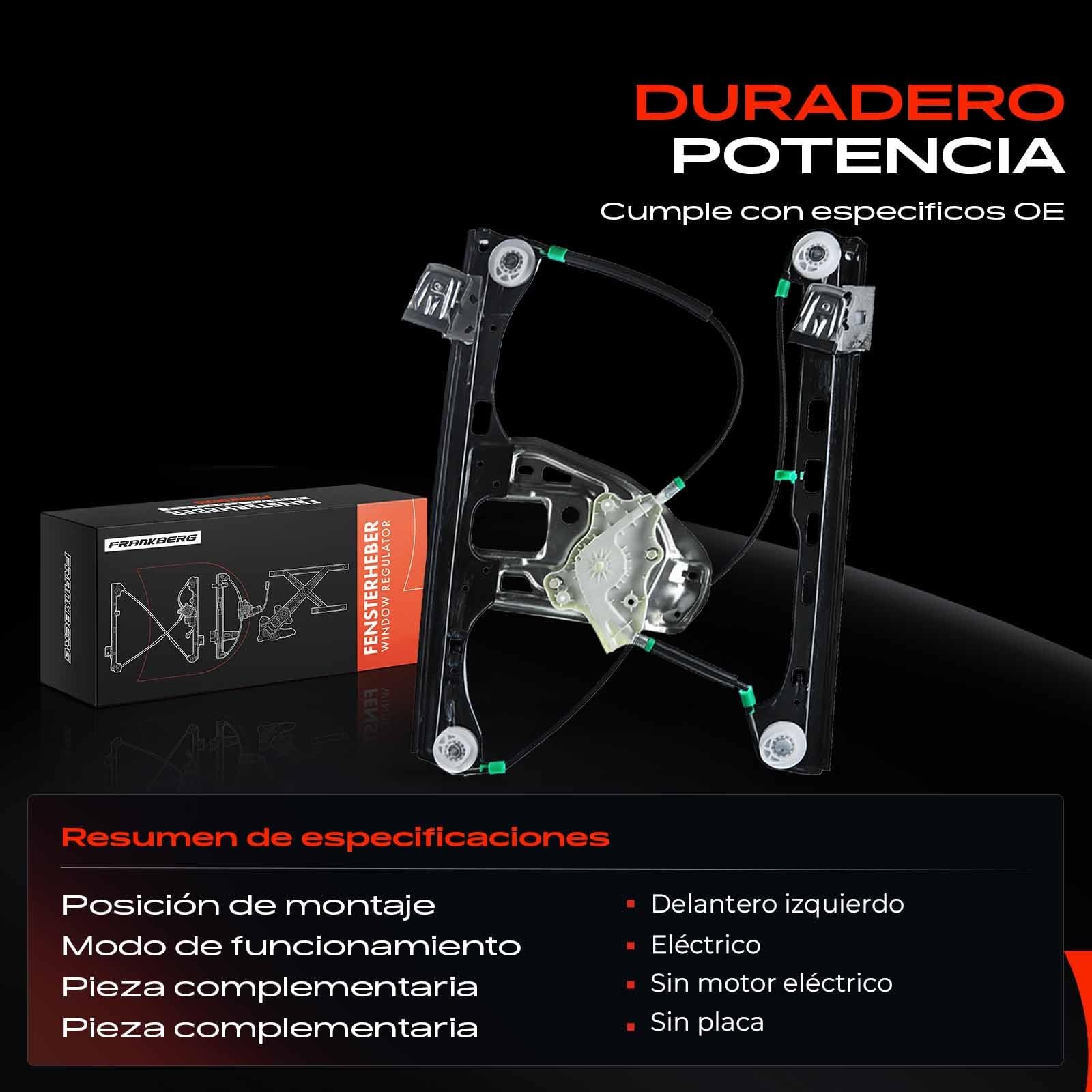 Frankberg Regulador de ventana eléctrico sin motor delantero izquierdo