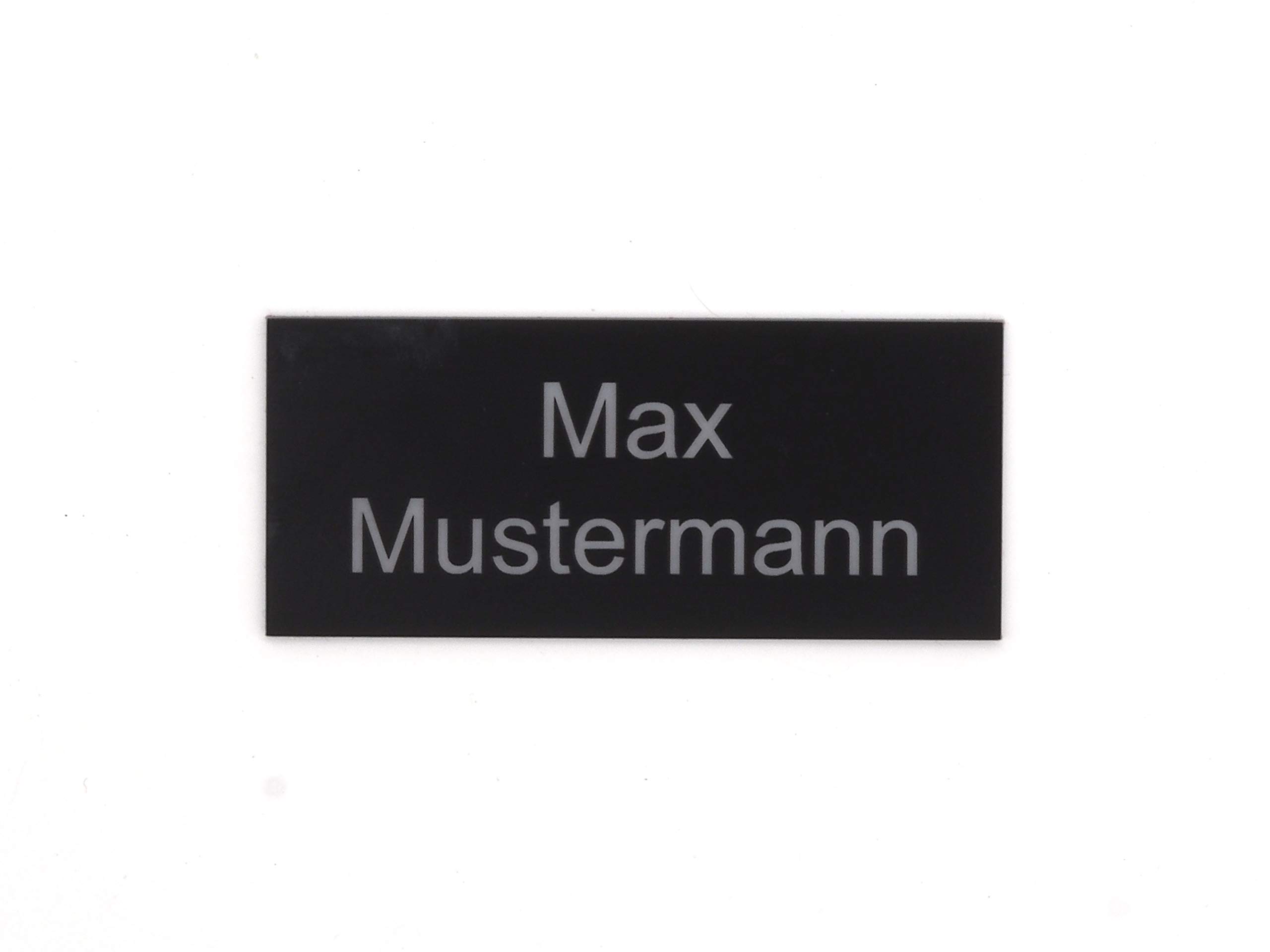 Targhetta Personalizzata Autoadesiva Per Cassetta Lettere | Incisione Nome | Plastica 8x3.5cm Argento/Nero - Foto 5