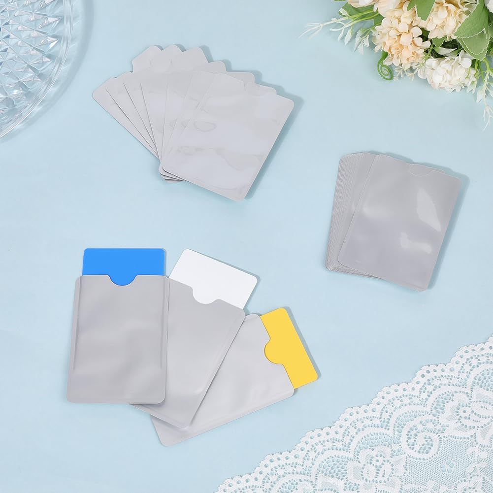25Pcs White Aluminum Foil Card Sleeves Anti-Theft Credit Card Protectors Waterproof Holders for Wallets Purse ID Standard Size Business Travel Office Everyday Use for Women and Men