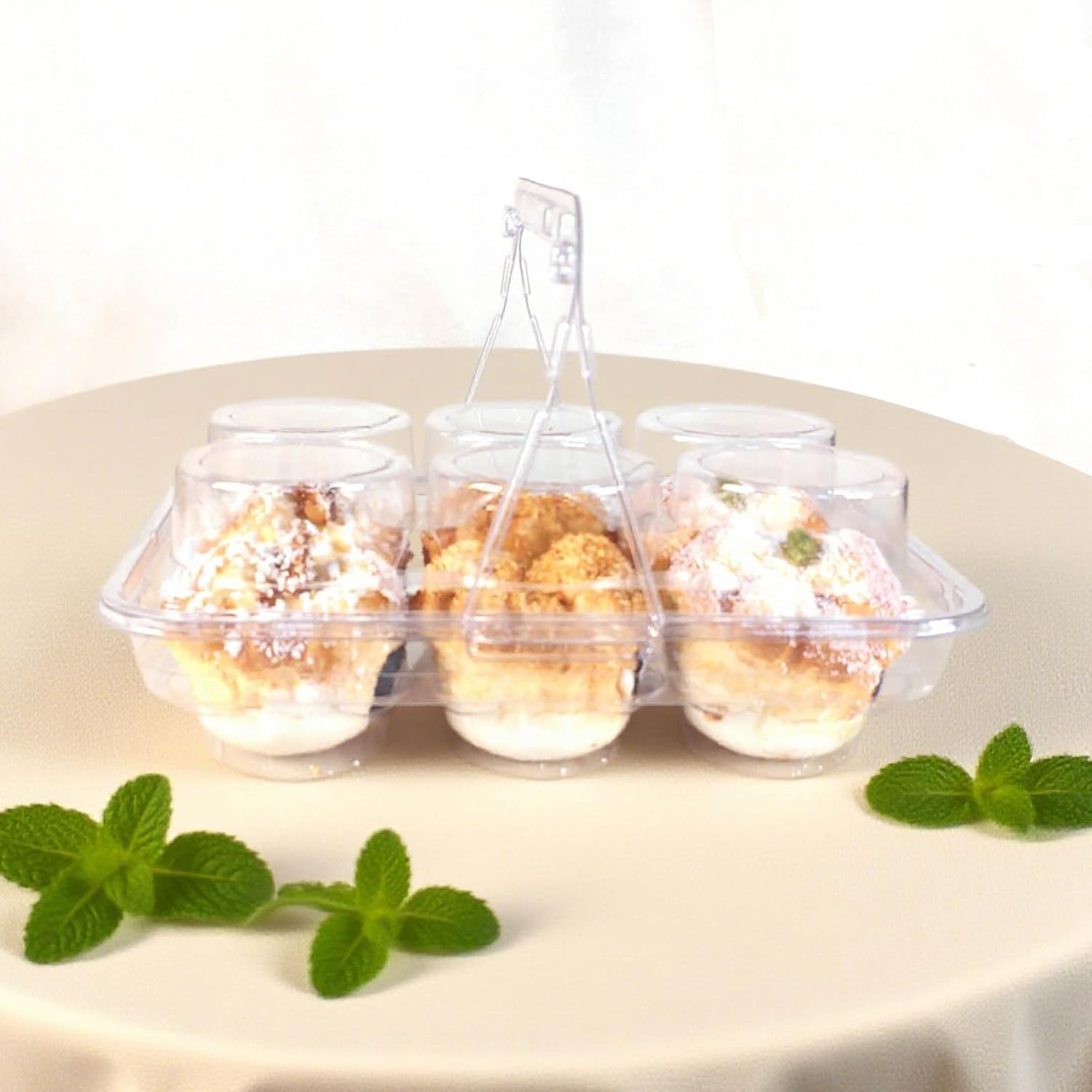 50 Pack 6-Compartment Plastic Muffin Container, Transparent Cupcake Box, 6-Cavity Plastics Cupcake Containers 6 Cont, Cake Rack For Cake Shops And Bakeries，BPA Free