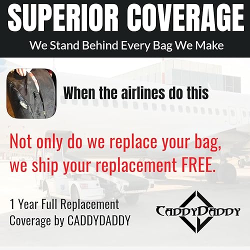 Miniatura 2 de CaddyDaddy Enforcer Golf Travel Bag Crush Resistant Hard Top Protection, 1 Year Full Replacement Coverage, Durable Thick Nylon, Wheels & Lockable XL