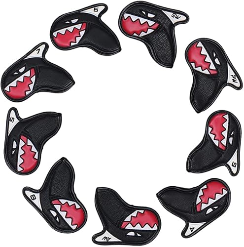 Miniatura 5 de Scott Edward Fundas para cabeza de calavera de golf Woods para conductor Fairway 1 3 5 H Clubs Set Headheads de piel sintética, unisex, negro y