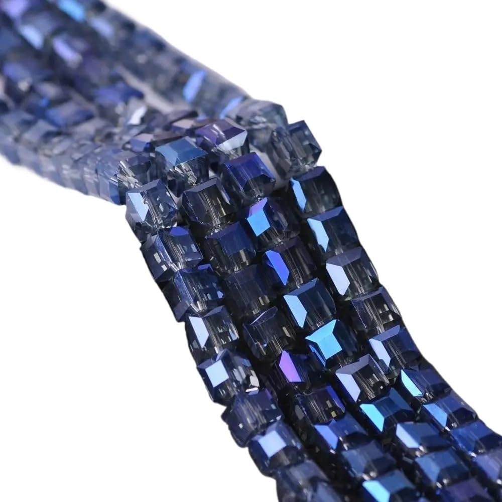 Jinfeuge Grayish Blue 3.0Mm /4Mm/ 6Mm/ 8Mm /10Mm Cube Square Faceted Czech Crystal Glass Loose Crafts Beads Wholesale Lot/Grayish Blue/8Mm 30Pcs