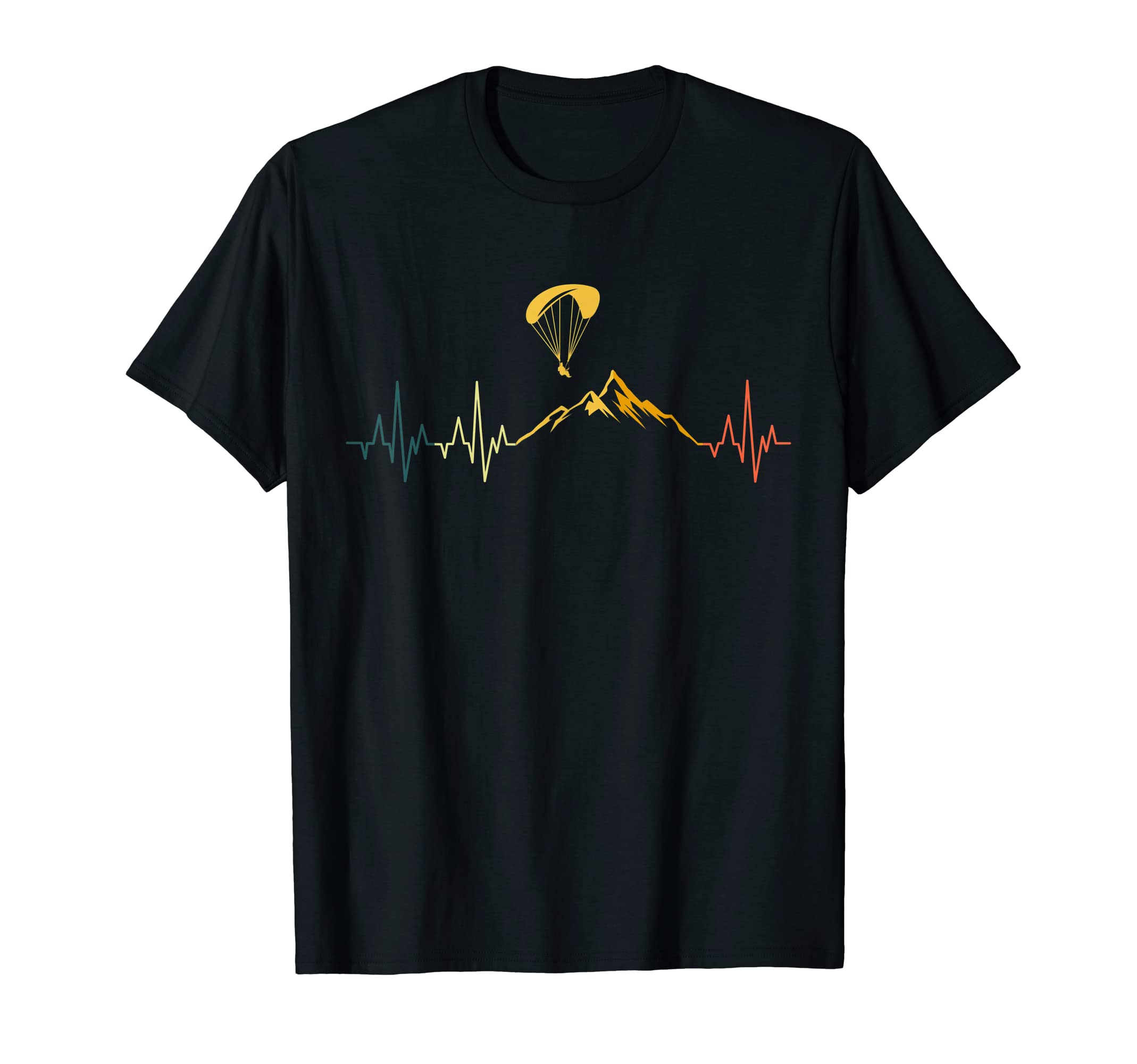 Paraglider Gleitschirmfliegen Paragleiter DesignsParagliding Heartbeat Paragliding ECG Retro T-ShirtOEKO-TEX STANDARD 100
