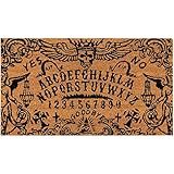 Juvale Ouija Board Front Door Mat - Brown Spooky & Funny Welcome Mat for Porch, Patio, and Entryways, (30 x 17 in) (Weather-Resistant)