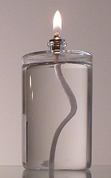 Firefly Fuels Refillable Glass Oil Candle - 5 oz Liquid Candle for Indoor Use, Outdoor Events, Emergency Lighting - Clean Burning with Wick and Holder Included. Use with Liquid Paraffin or Lamp Oil