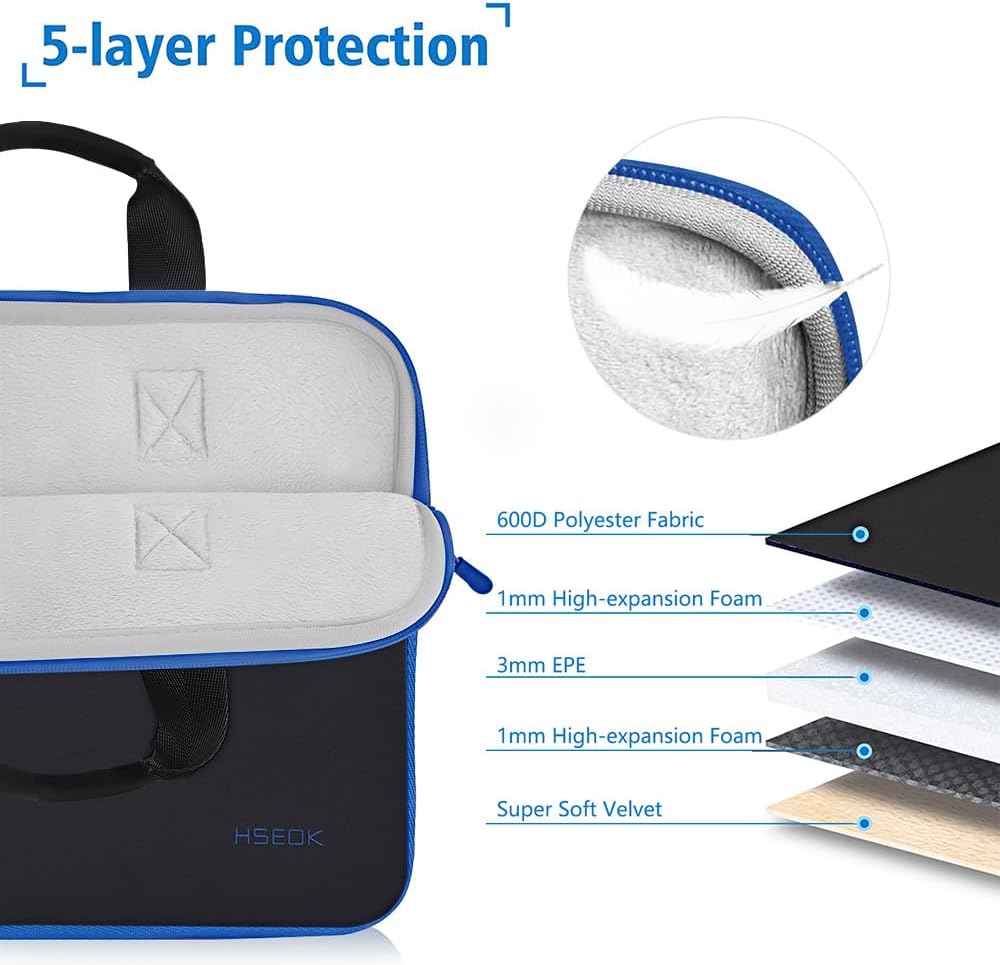 Hseok Laptop Sleeve 14 inch Case with Small Pouch, Neoprene Computer Bag Compatible with MacBook Pro 14" M4/M3/M2/M1 2025-2021, MacBook Air/Pro 13" and Most 14 inch Notebooks,B01BL01 - Image 4