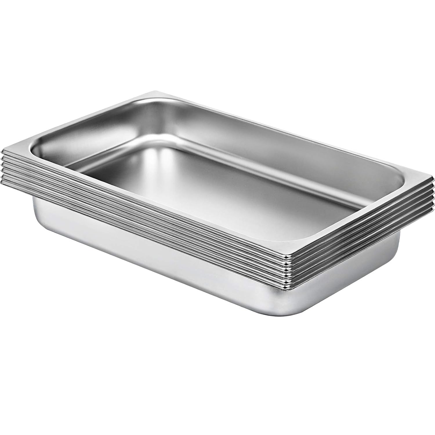 VEVOR Stainless Steel Gastronorm Pan 6 Pack Steam Table Pans 20.9 x 12.