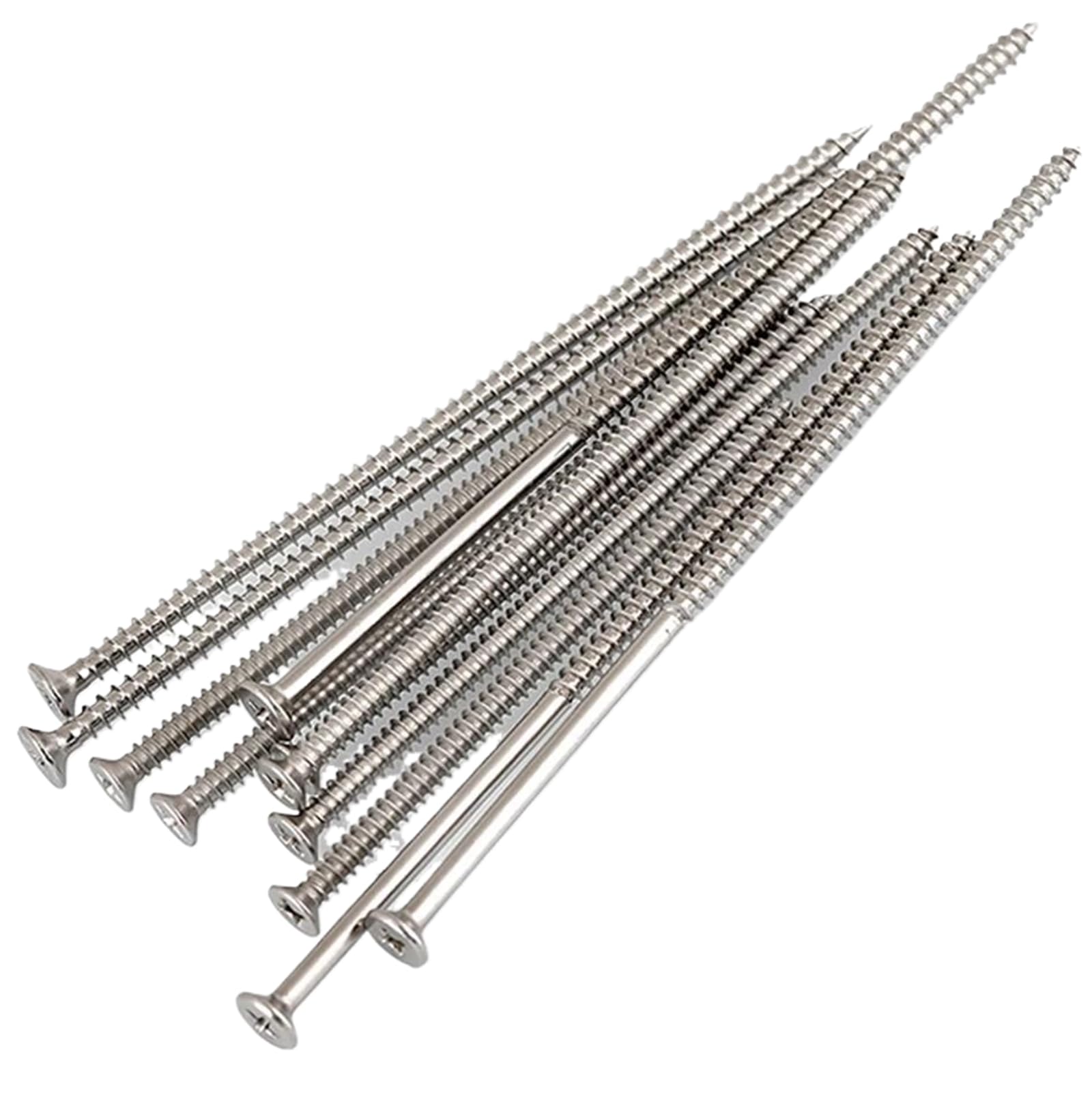 10pcs M4 Flat Head Tapping Long Wood Screw Stainless Steel Cross Countersunk Head Self Tapping Long Screws, M4, 110mm
