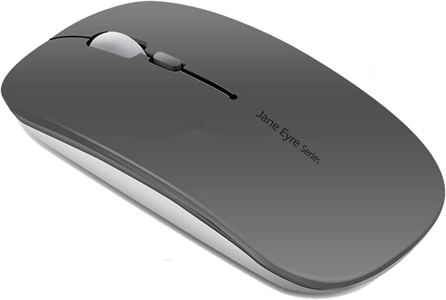 Picktech Q5 Slim Rechargeable Wireless Mouse, 2.4G Portable Optical Silent Ultra Thin Wireless Computer Mouse with USB Receiver and Type C Adapter, Compatible with PC, Laptop, Notebook, Desktop (Grey)
