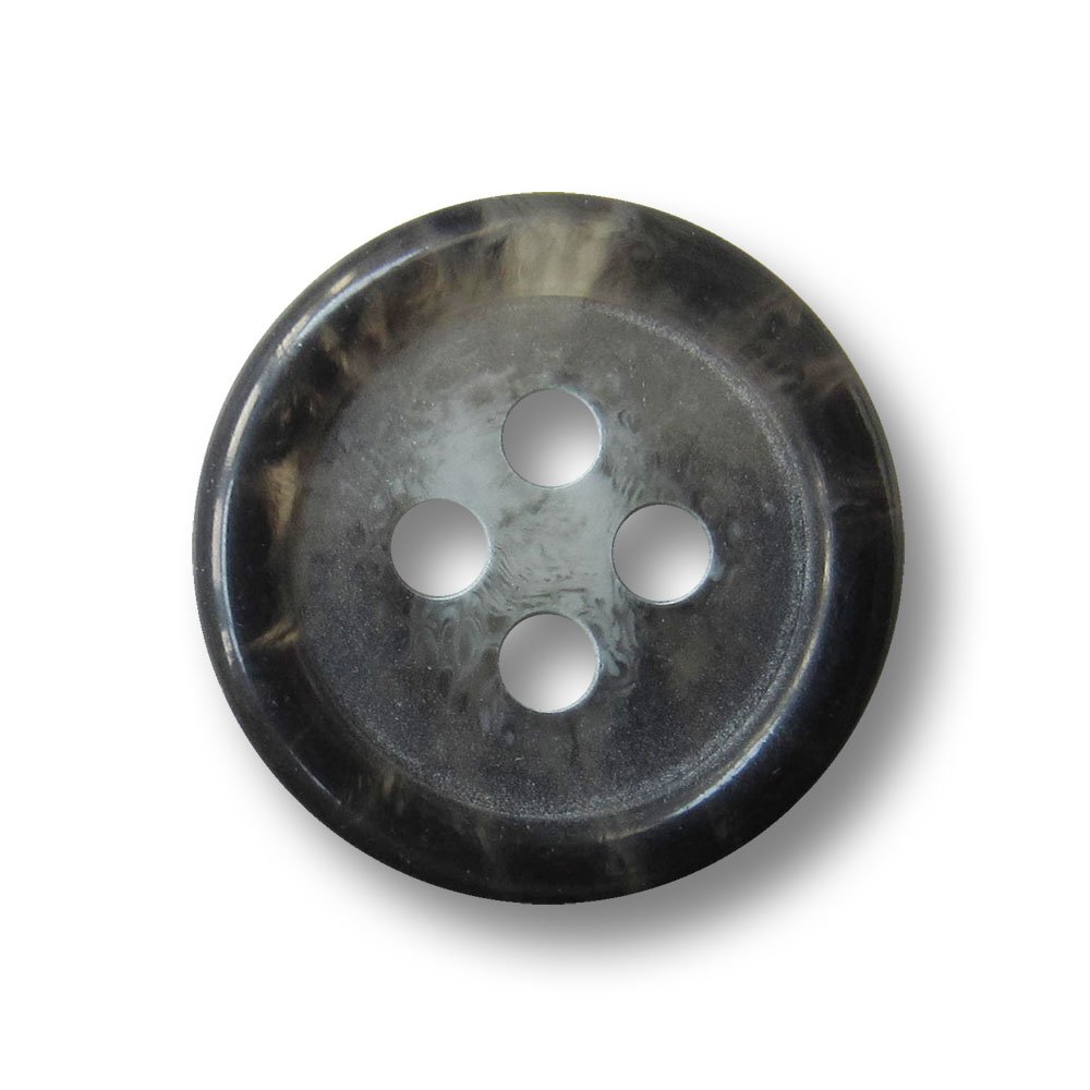 15 Kunststoff-Knöpfe In Horn-Optik – 20 Mm, Vierloch, Farben Dunkelbraun/mittelbraun/naturweiß