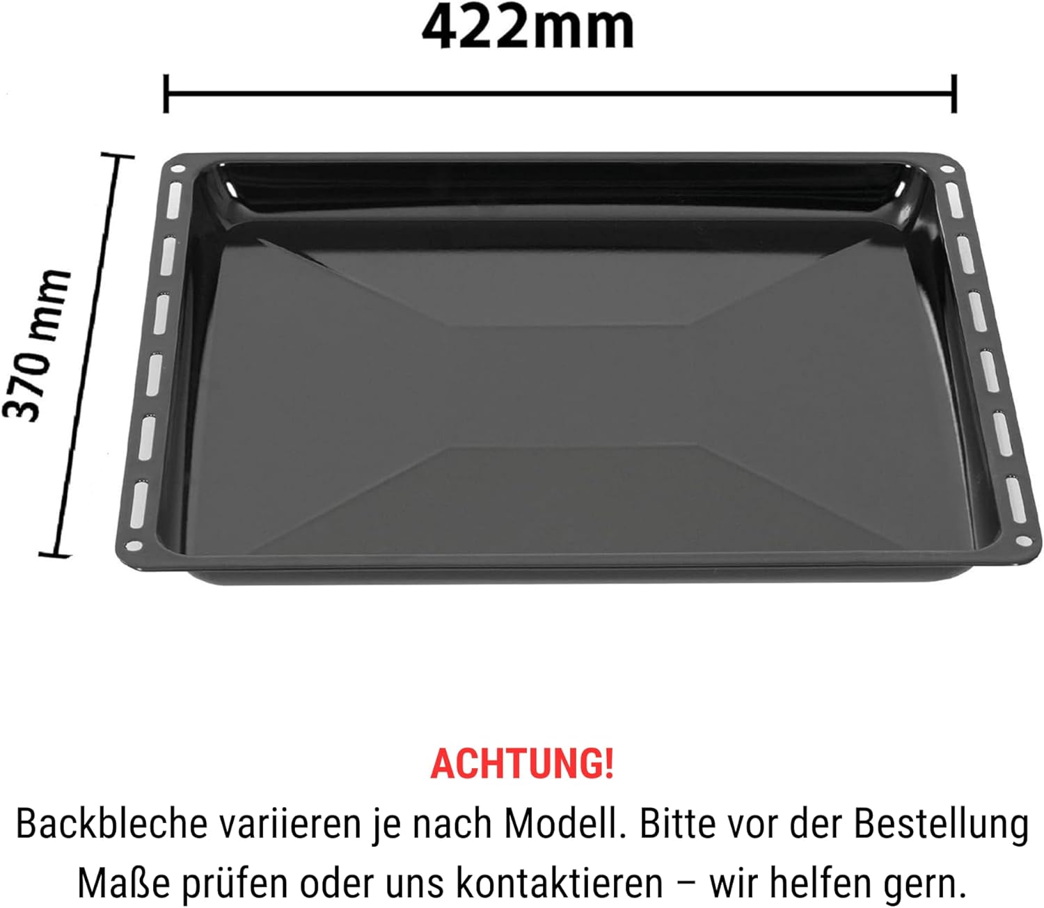 Baking Tray 422 x 370 x 30 mm Set, Enamelled Grease Pan for Oven and Hob, Suitable for Electrrolux, AEG, IKEA, Zanussi, Juno, Soppa, Scratch-Resistant and Rustproof, 42.2 x 37 x 3 cm