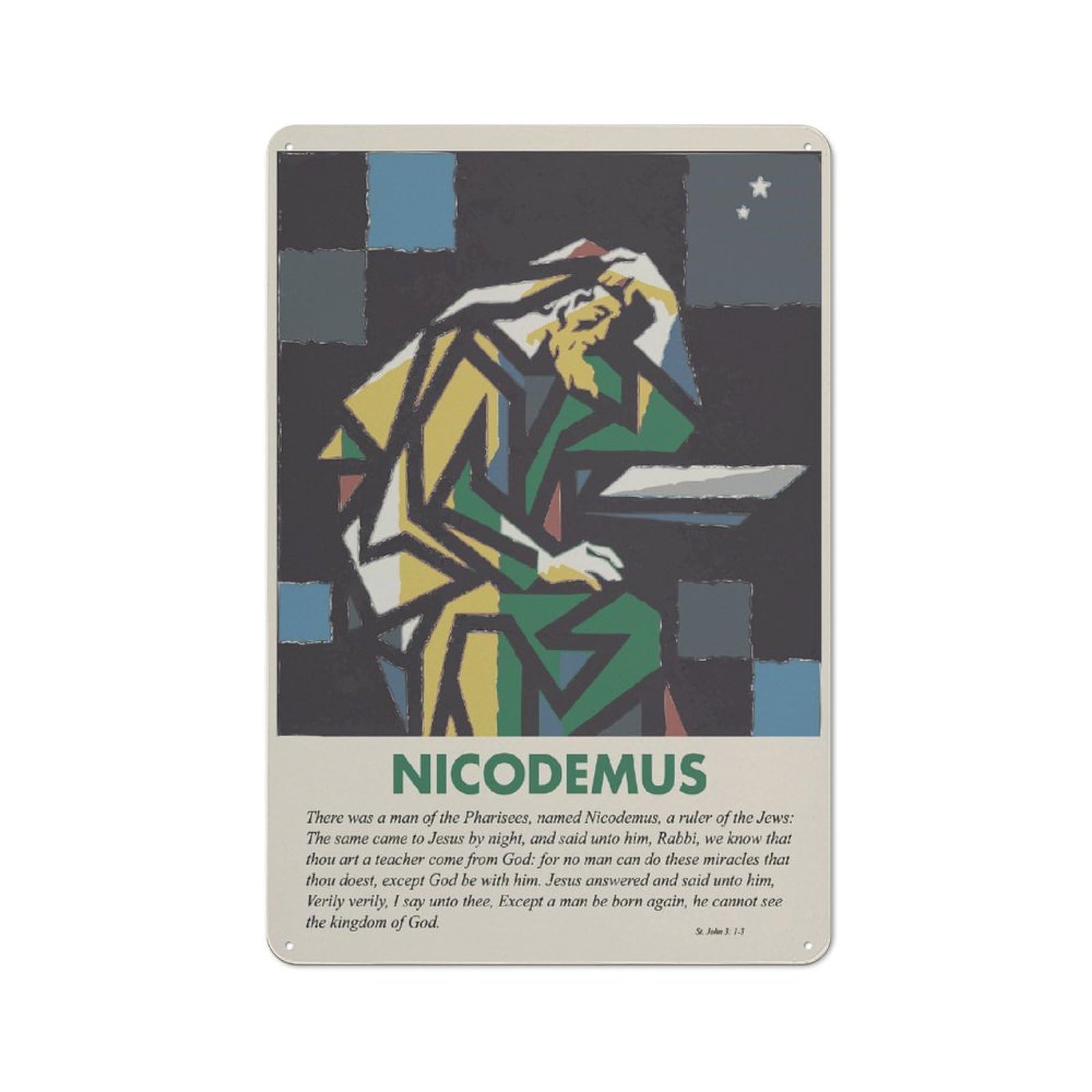 Junmoney Nicodemus Tin Wall Plaque 30X20cm With For Hobby Room Or Studio, New Home Wall Decor For Creative Interior Collectors