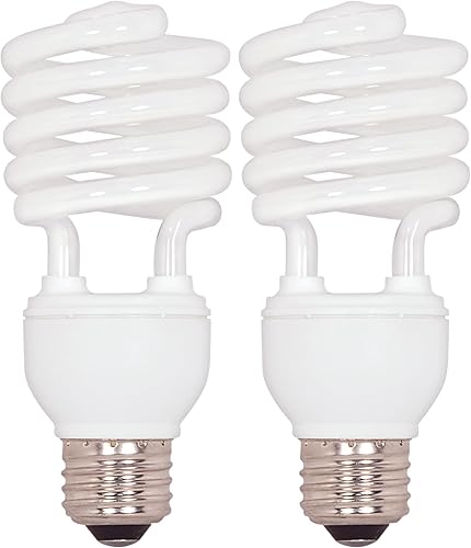 Miniatura 9 de Satco S6275 - Mini espiral T2 de base media de 23 W, 4100 K, 120 V, equivalente a lámpara incandescente de 100 vatios para accesorios cerrados,