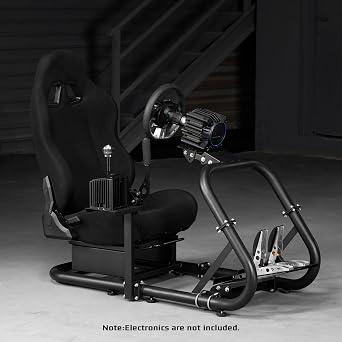 Dardoo Racing Simulator Cockpit Frame with Black Seat Fit for Moza, for Logitech G27 G29 G920 G923, for Thrustmaster, for Fanatec, Adjustable Racing Wheel Stand, Not Included Wheel Pedal and Handbrake