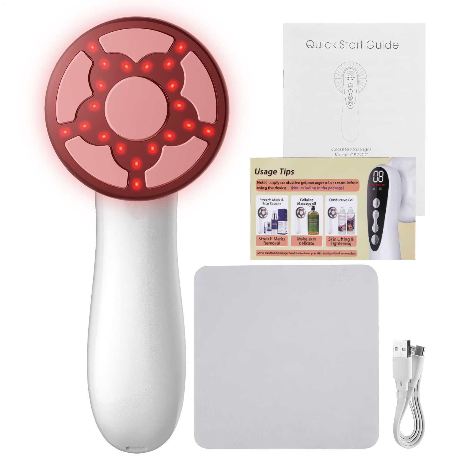 Aparato de masaje anticelulítico Herramienta de masaje eléctrica ligera de | Masajeador Anticelulítico Recargable Manual Eléctrico para hombres mujeres jóvenes abdomen piernas