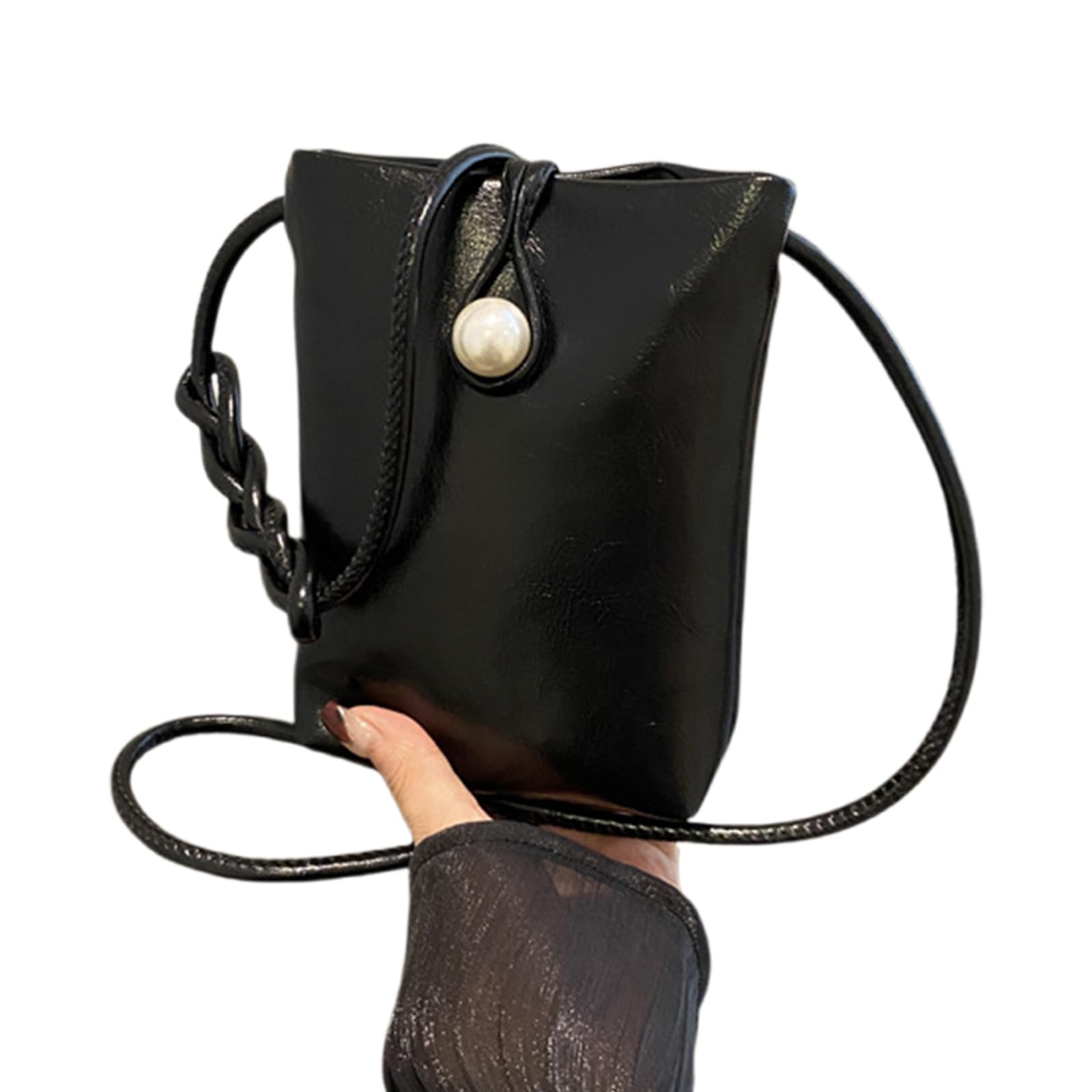 CAZSTYK Functional PU Phone Bag for Women Shoulder Bags Casual Crossbody Design with Braid Strap Design for Various Occasion Small Crossbody Bag for Women