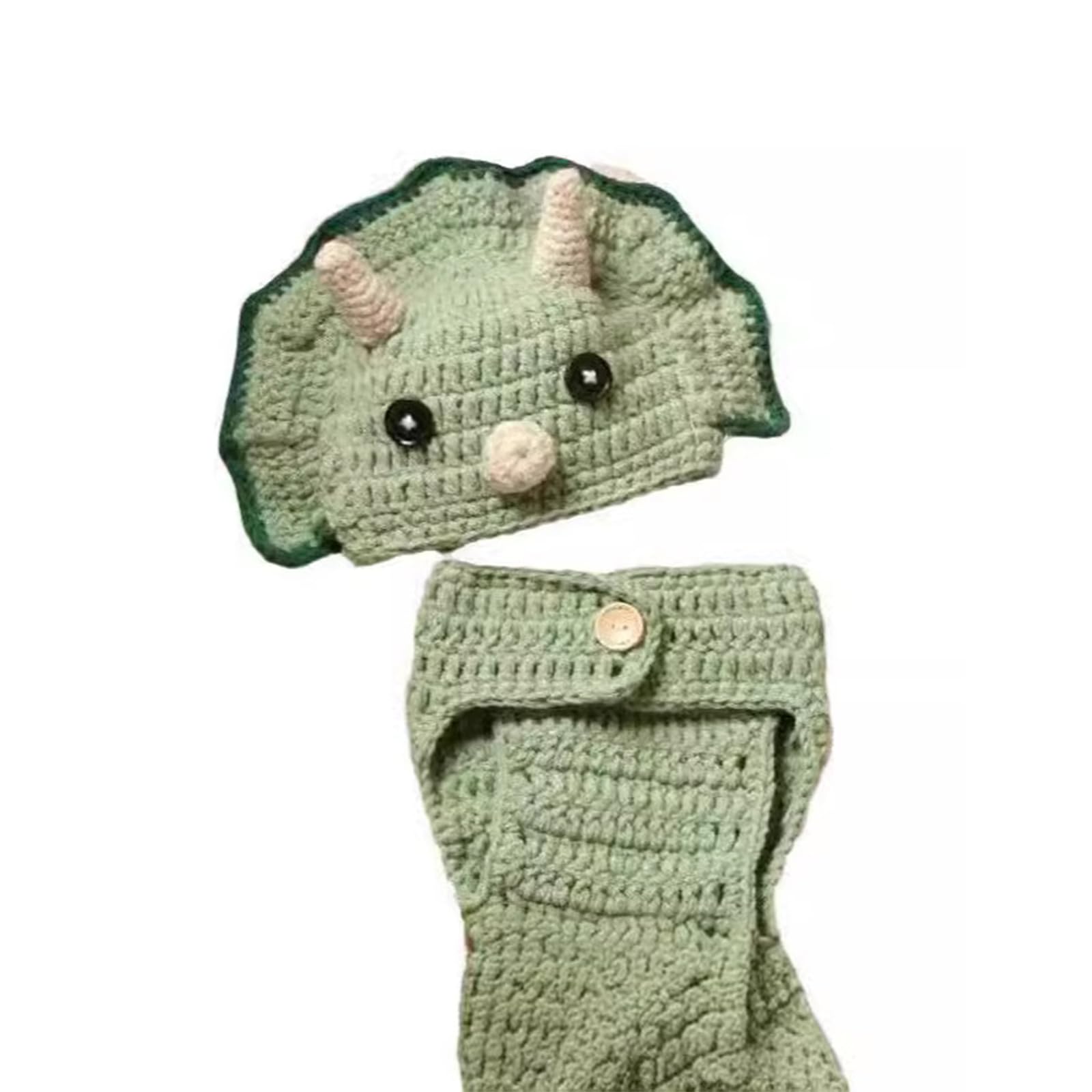 pumpumlia 2Pcs/set Adorable Newborns Photo Props Dinosaur Costume Pants & Matching Hat for Baby Photography Outfit