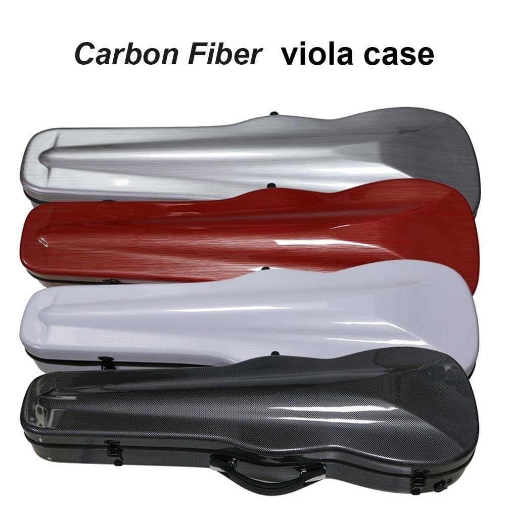 Étui Professionnel pour Alto de 16 Pouces, étui Rigide pour Alto en Fibre de Carbone avec hygromètre, étanche, léger, Doubles Bretelles, Transport Facile (Color : White)
