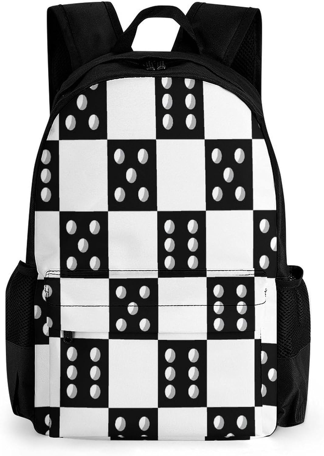 Black White Dice Checkerboard Backpack Lightweight Backpacks Work Bag
