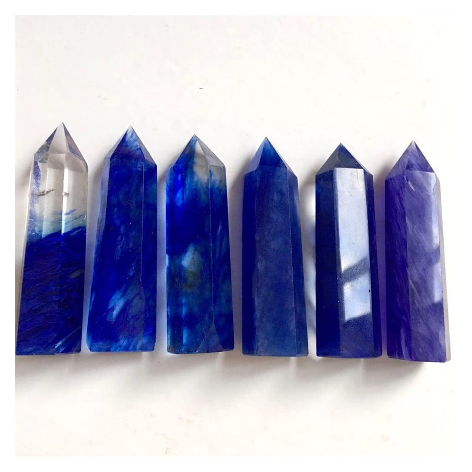 Puntos de cristal de cuarzo azul natural para decorar el hogar y armonizar tu rincón zen