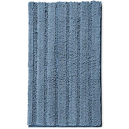 Clara Clark Chenille Bathroom Rugs, Ultra Soft Plush Shaggy Bath Mats for Bathroom, Machine Washable Non Slip Backing Rubber Bath Rugs, 44 x 26, Blue Heaven by Clara Clark - Used condition - US$24.99