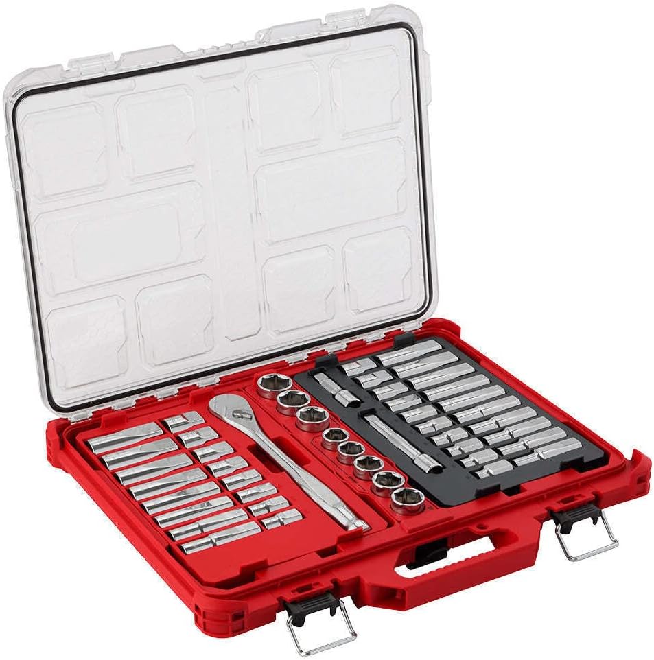 (Two Boxes) Compatible with Milwaukee 48-22-9487 94 PC 1/2" Drive Ratchet/Socket Set w/Packout Organizer