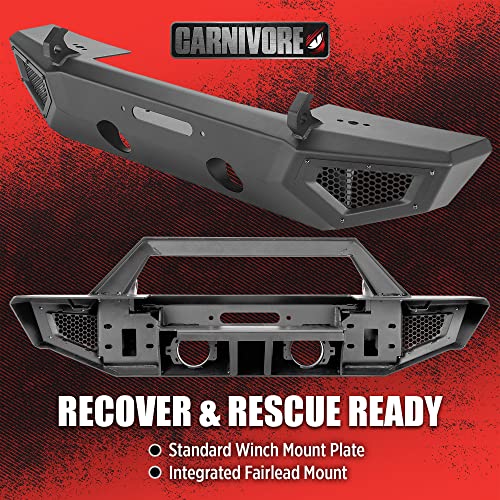 Image of Carnivore Mid Width Front Bumper - Jeep Wrangler JK, JL & Gladiator JT 2007-2023 Compatible, Fits Winches Up To 12,000 Lbs.