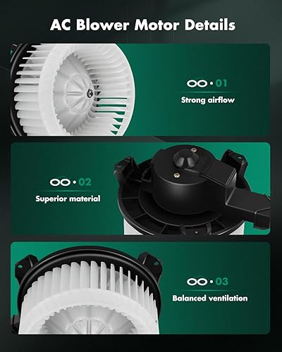 Vista 1403 de SCITOO 700188 Reemplazo del motor del ventilador HVAC con jaula de ventilador para Toyota Tacoma 2005-2015, reemplazo OE - 87103-04043, 87103-04044