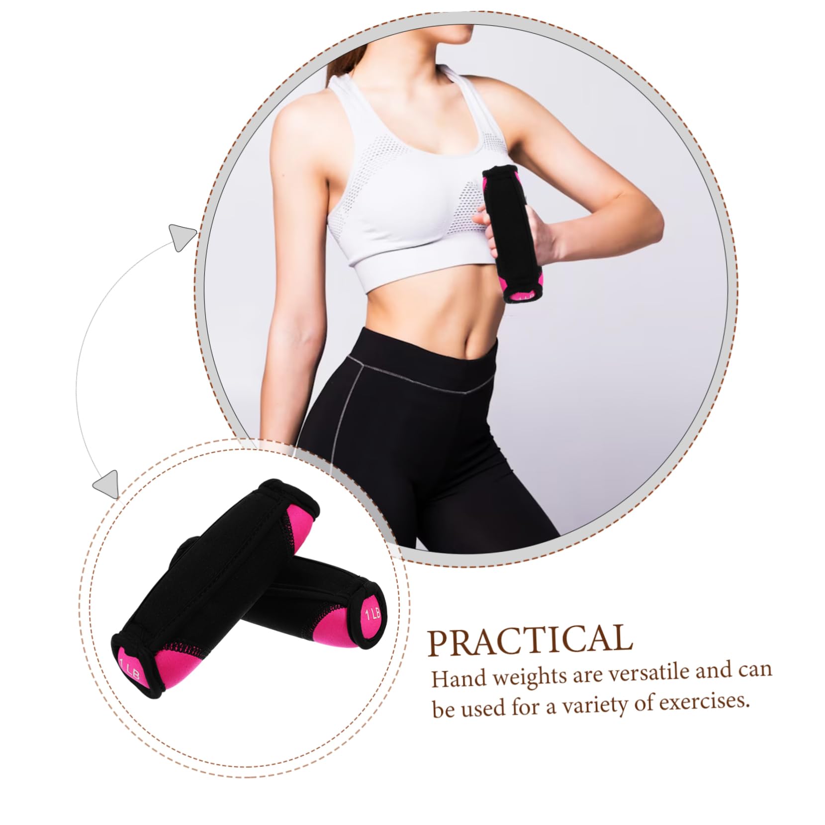 GALPADA 1Pair Portable Hand Weights for Fitness of Soft Dumbbells for Home Workouts Body Shaping and Arm Exercise Lightweight Design for and Transport