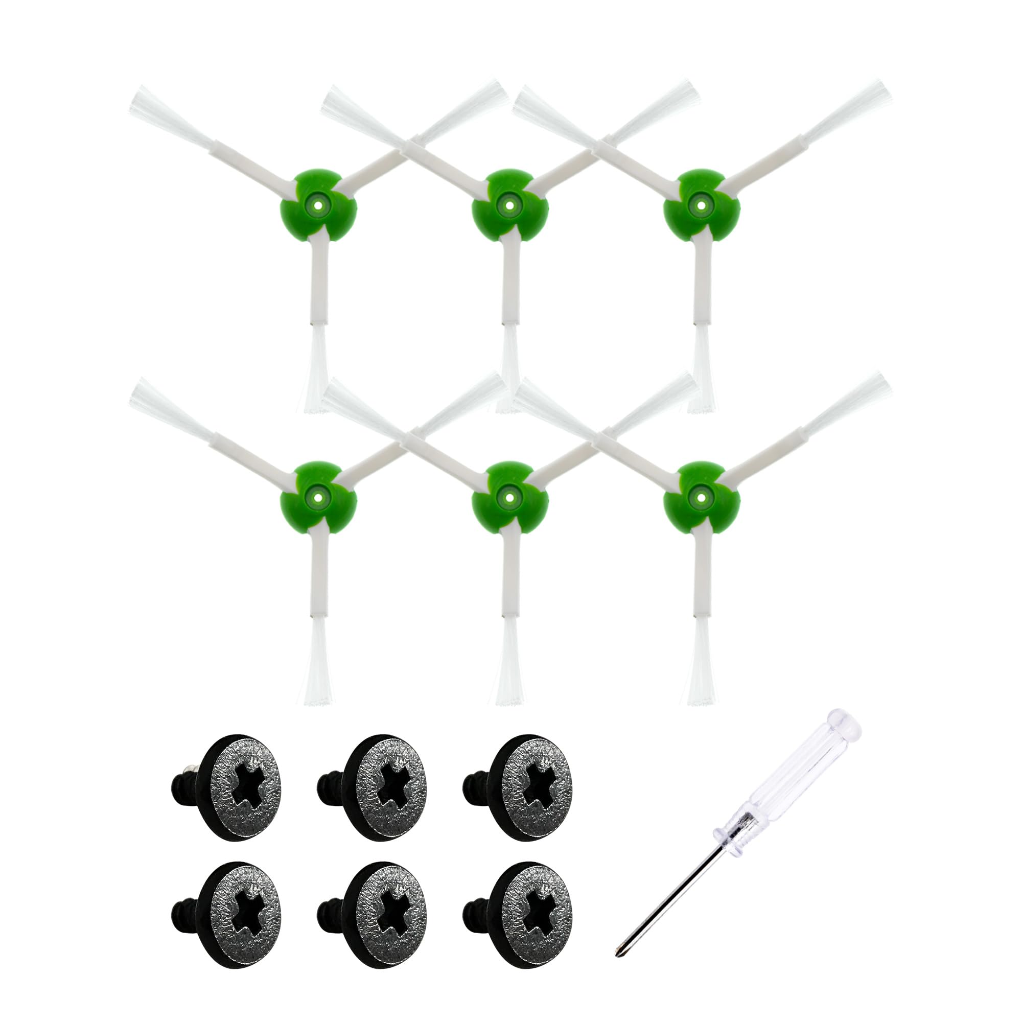 6pc Robot Side Brush Vacuums Replacement for i and e Series i7 i7+ Plus i8 i3 i6+/Plus E5 E6 E7 7550 3550 3150 5150 6198 7150