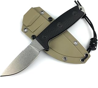 HUAAO 8.3in Fixed Blade Tactical Knife for Survival, Full Tang 3.15in 9Cr18Mov Blade & Nonslip G10 Handle, Kydex Sheath with Clip, EDC Camping Hunting Knife