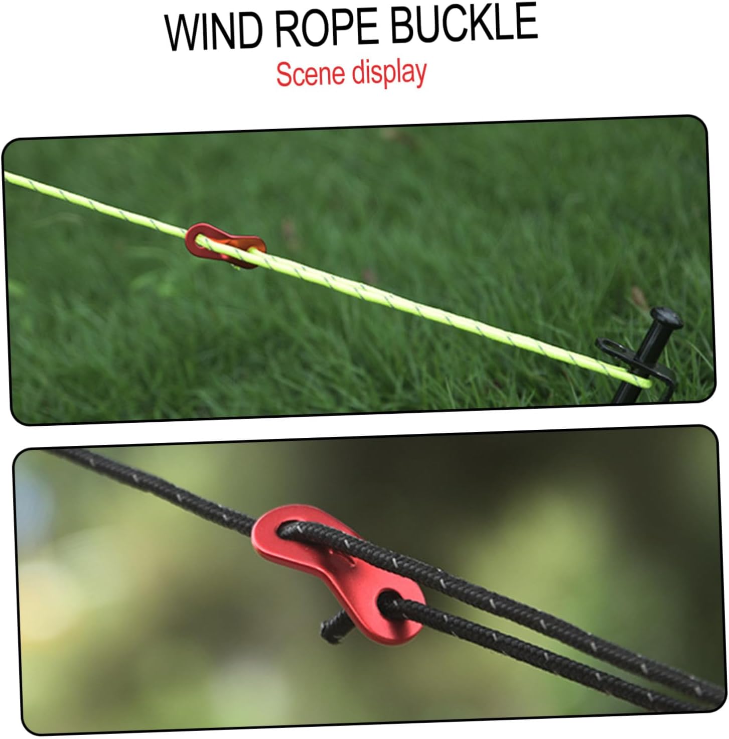 20pcs Portable Tent Wind Rope Buckles Aluminum Alloy Tent Cord Fasteners for Camping Lightweight Double Buckle Rope Tighteners for Backpacks Sleeping Bags Red