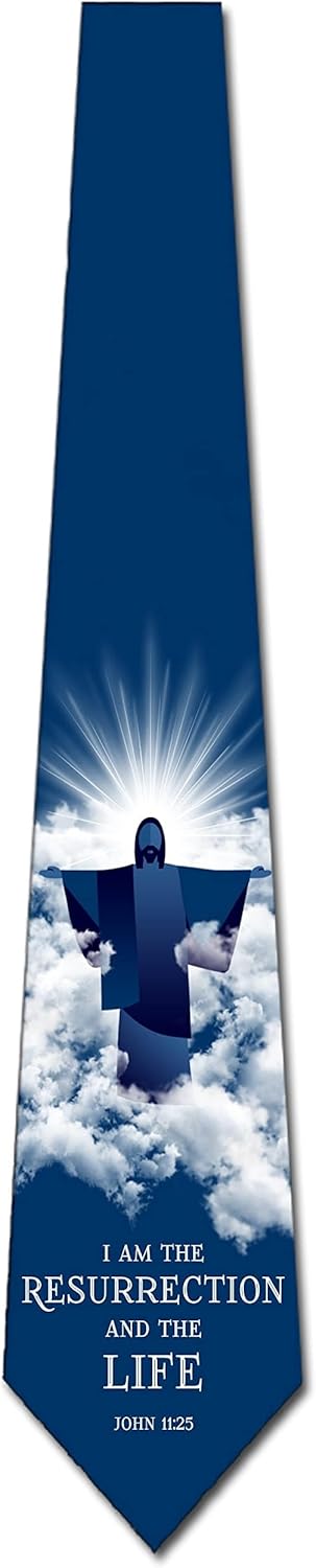 Three Rooker Religious Ties Mens Bible Verse Necktie Cross Tie Easter Tie for Men