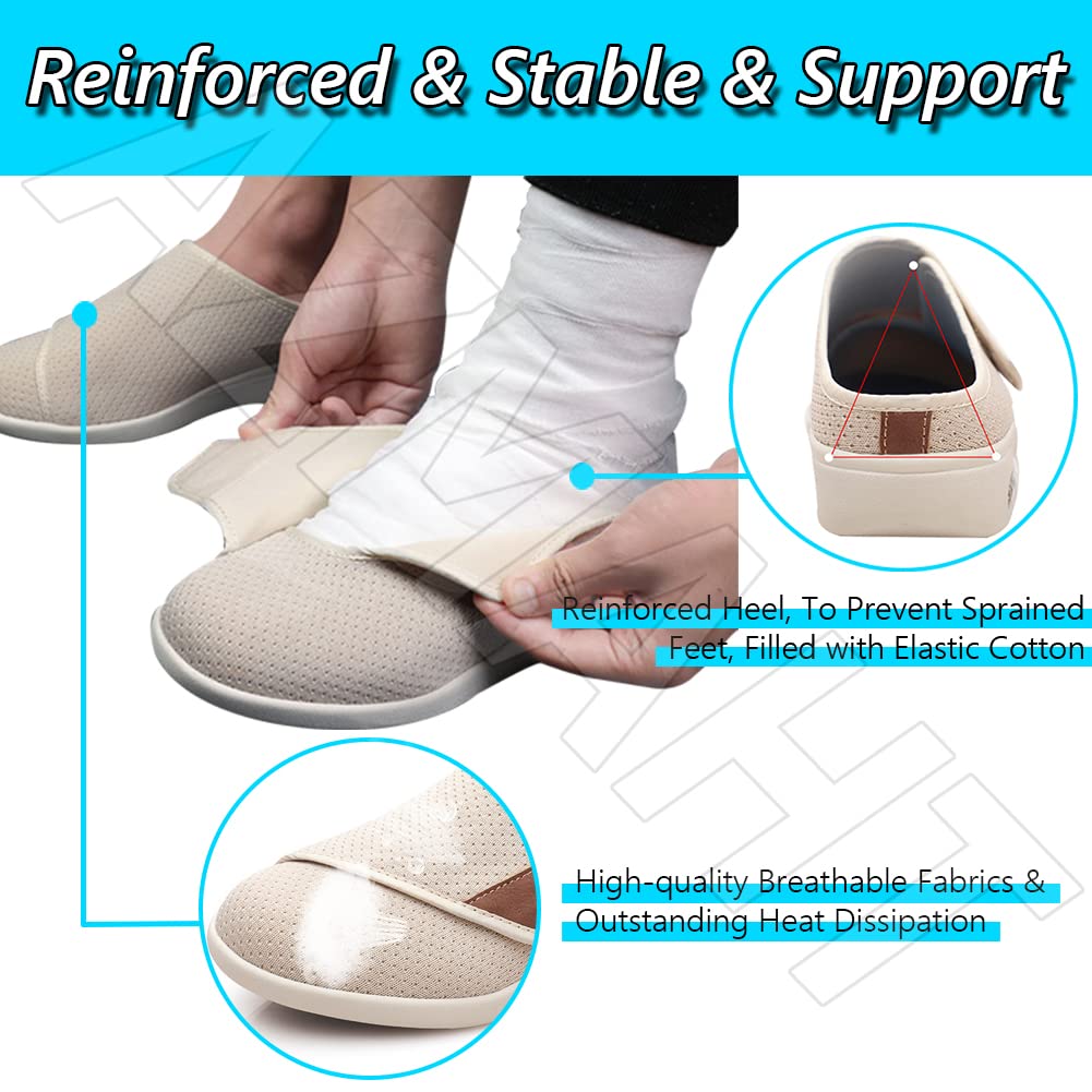 Chaussure Orthopédique, Sabots à Enfiler à Coussin d'air pour Femmes Chaussures de randonnée orthopédiques pour diabétiques, Baskets Mules pour Femmes,Noir,39 EU