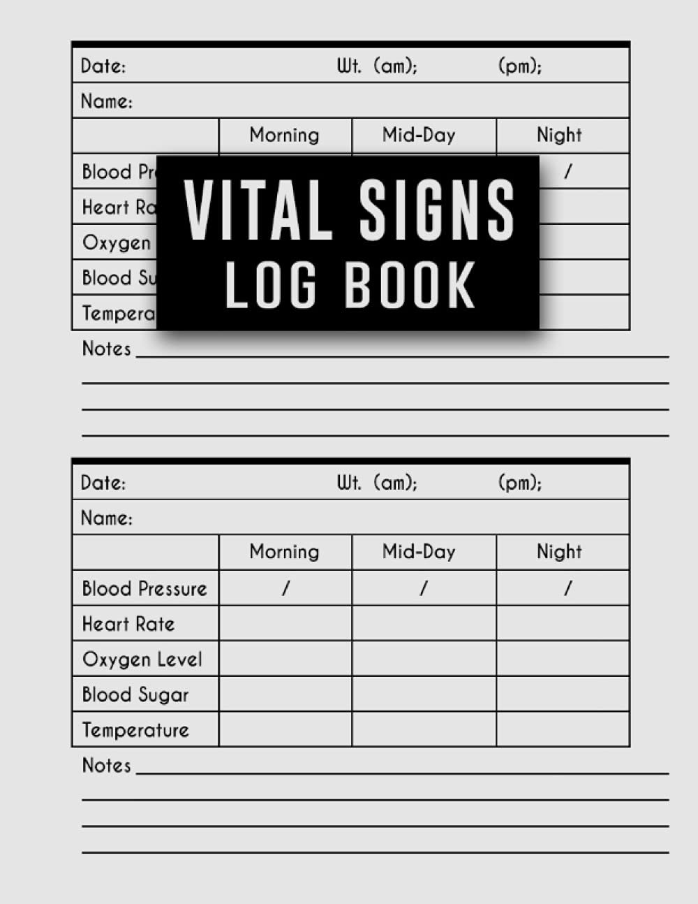 Vital Signs Log Book: The Vital Signs Notebook Large Print helps those vision impaired to monitor any one or all of the vital signs like ... rate, temperature, weight or oxygen level Paperback – May 15, 2021