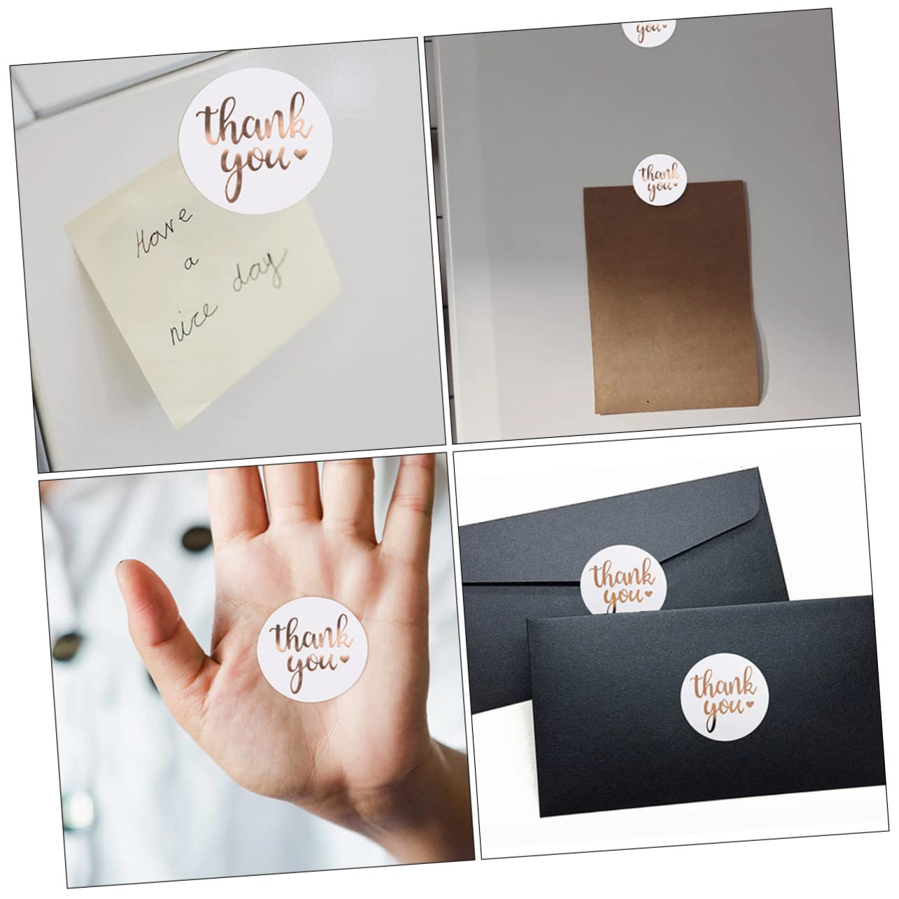 ARTIBETTER 3 Set Stamping Grazie Post Etichette Adesive Appiccicoso Tag Adesivi Borsa Bomboniere Matrimonio Adesivi Aziendali Etichetta Appiccicosa Per Buste 3 * 3