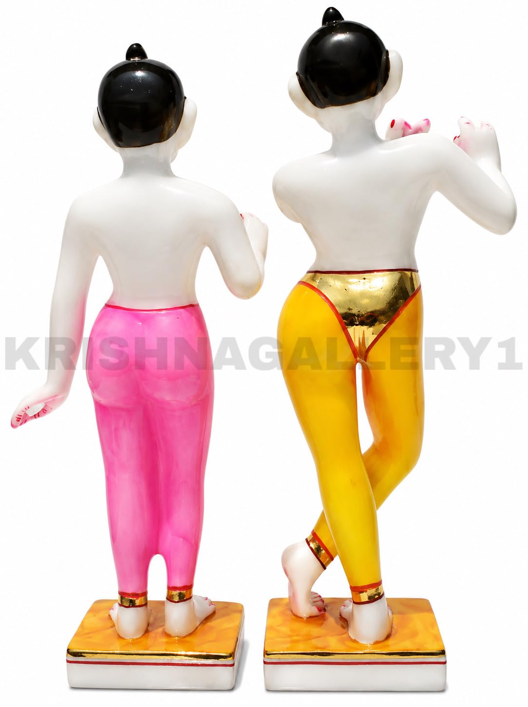 KRISHNAGALLERY1 Marble Dust Iskon Radha Krishan Murti Jugal Jodi Radhe Shyam Murti Statue Idol for Home Pooja Room Gifted Piece Janmashtami Idol 11.5 Inches 2
