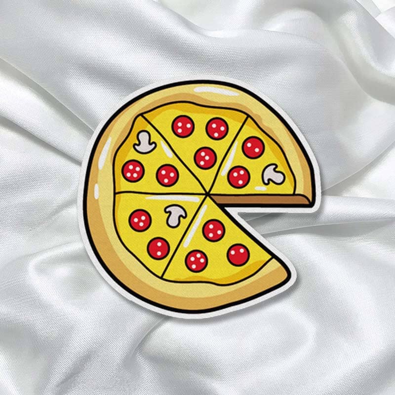 Pizza Yummy Food Girly Fashion Printed Iron On Patch for T-Shirts, Bags, Jeans 7x7cm