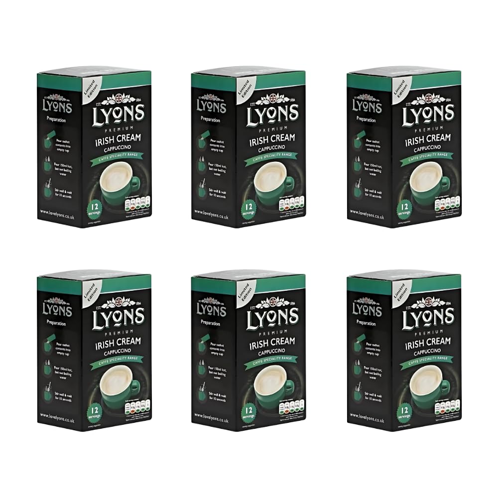 Premium Instant Coffee Sachets Individually Wrapped Gluten-Free Vegetarian Coffee Bag with Mug (6X 12Sachets, Irish Cream)