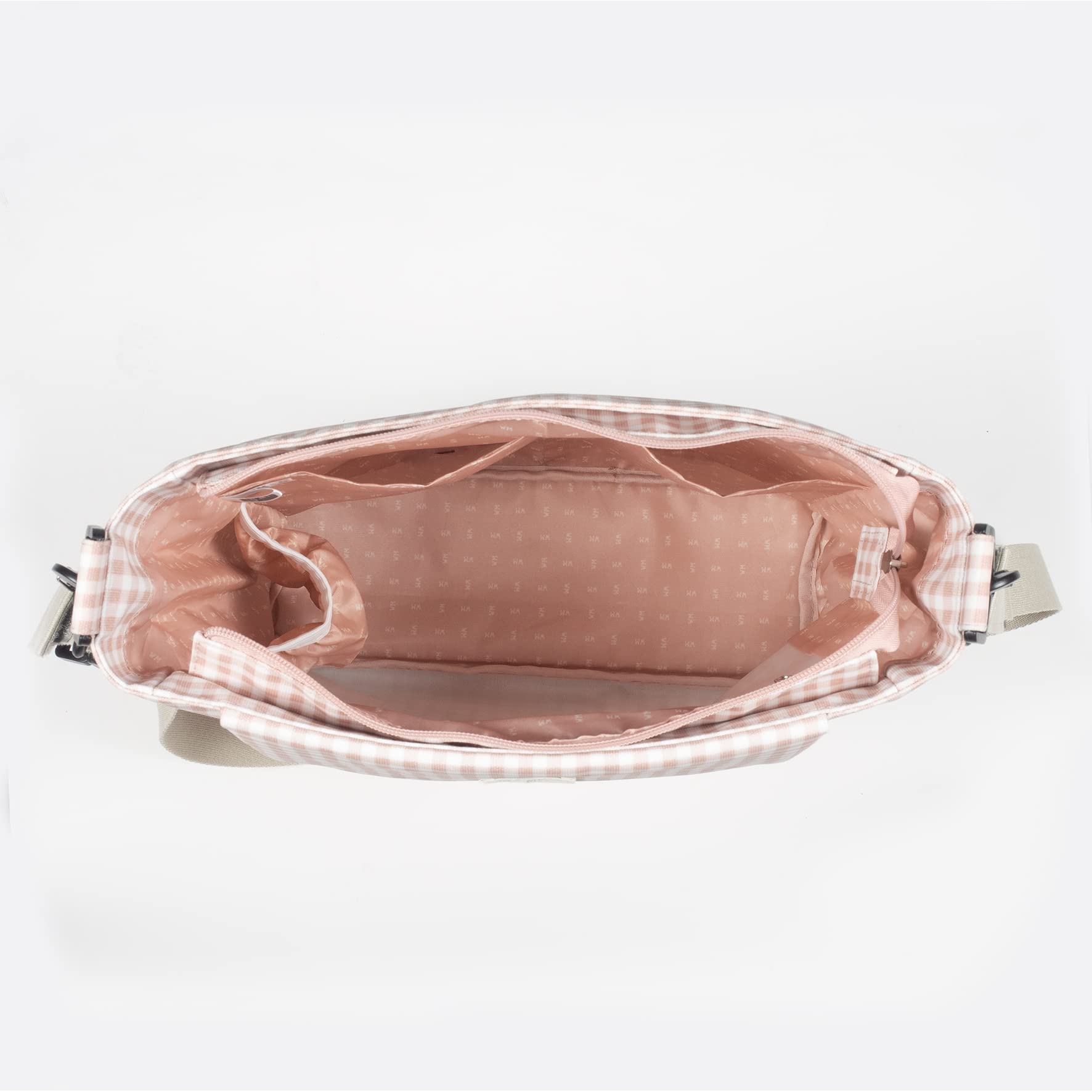 Borsa fasciatoio Walking Mum I Love Vichy rosa 42 x 36 x 13 cm