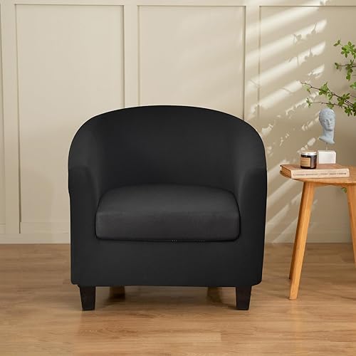 Miniatura 7 de Funda para silla de club, 2 piezas, estampada, suave, elástica, impresa, redonda, barril, fundas para sillón, protector de muebles para sala de