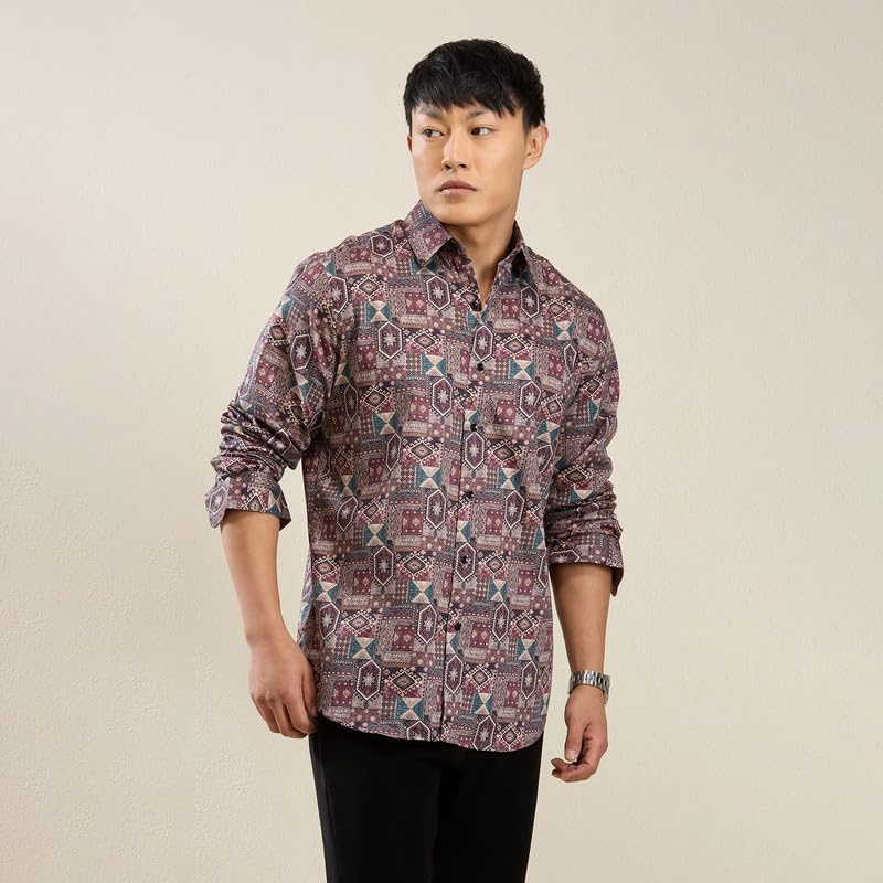 Image of MARK & ALBERT Men's Slim Fit Cotton Formal Shirt